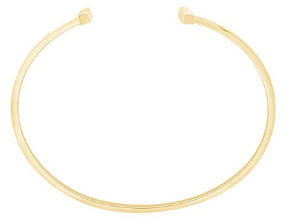 14k Gold Plated 925 Sterling Silver Plain Cuff Adjustable Bracelet For Women Valentine's Day Gift For Her
