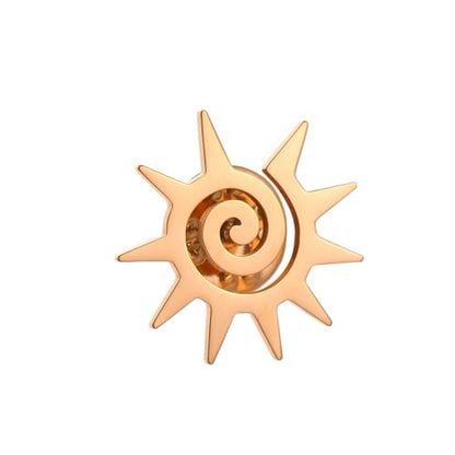 Stainless Steel Solar Apollo Sun Brooch for Mens Lapel Pins - color: rose gold 1