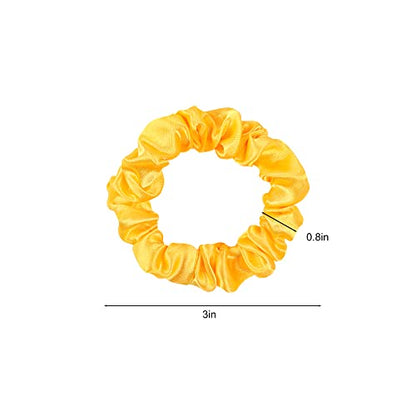 Satin Silk Hair Ties Small Scrunchies for Women Girls Ponytail Holders 20 Pcs Mini Bulk Scrunchies Elastic Hair Bands for Thick Curly Hair Pony Tails Hair Ties - color: Bright color