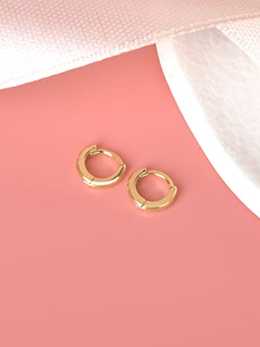 Mini Tiny Huggie Hoop Earrings Top Upper Ear Cartilage Forward Helix Cuff Plain Simple 925 Sterling Silver Gold 9mm 8mm 7mm 6mm 5mm Hoop Earrings - color: Gold-5mm