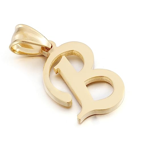 Initial Charms Gold Initial Pendant 14k Gold Letter Charm Name Pendant for Women and Men - style: B