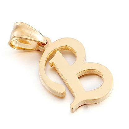 Initial Charms Gold Initial Pendant 14k Gold Letter Charm Name Pendant for Women and Men - style: B