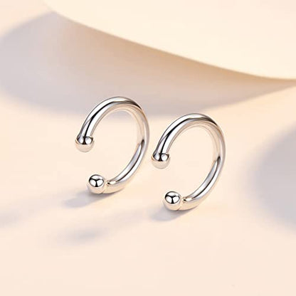 3Pcs 14K Gold Plated Cubic Zirconia Ear Cuffs for Non Pierced Ears Women, Hypoallergenic Sparkling Round Huggie Cartilage Earring Jewelry Gifts - color: silver