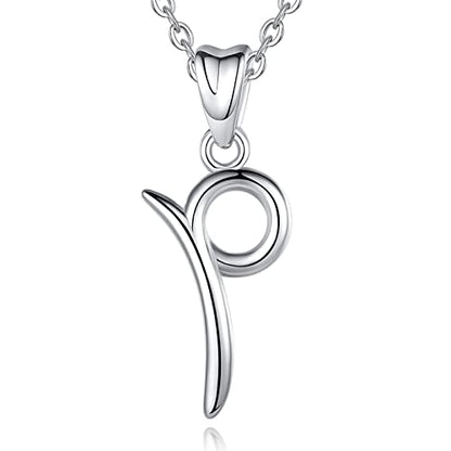 EUDORA Sterling Silver Initial Necklaces for Women, Classic 26 Letter Neckless Gifts for Girls, Sister, Mother Daughter, 18 inch Chain - style: P