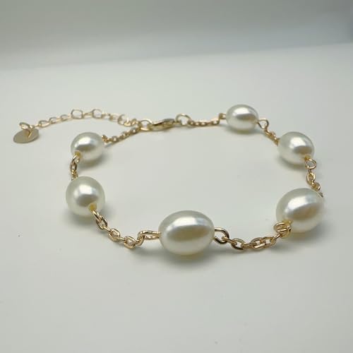 Anklet for Women Layered Anklets Women Double Heart Silver Bohemian Pearls Flat Chain Ankle Bracelet Charm Beaded Dainty Foot Jewelry Heart Charm Dainty Layer Anklets Trendy - color: Gold Pearl