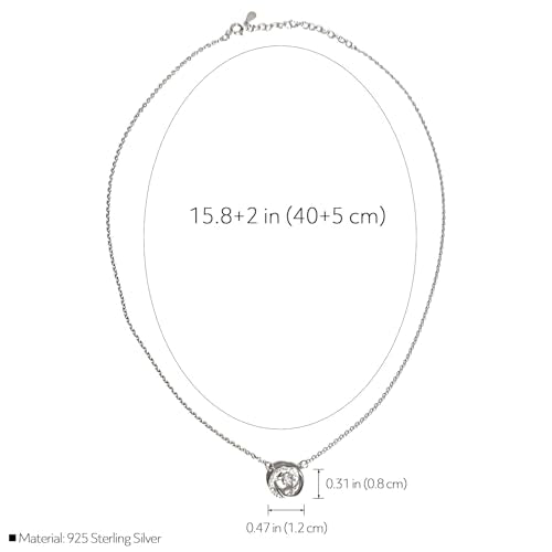 925 Sterling Silver Necklace for Women Trendy, Charming Layered Necklace with Cubic Zirconia Pendant for Her Womens Dainty Diamond Choker Necklaces Holiday Jewelry Gifts for Mom Wife Daughter Lover - color: Heart 2-Silver