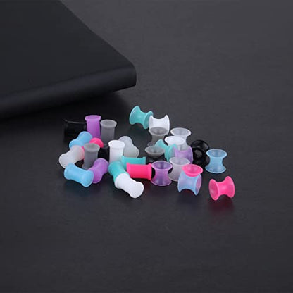Juway Oveta Ear Gauges for Ear Silicone Ear Plugs Soft Flexible Silicone Gauge Saddle Silicone Ear Plugs and Tunnels 6mm-20mm(16 Pairs) - color: 32PCS 6mm(2GA)