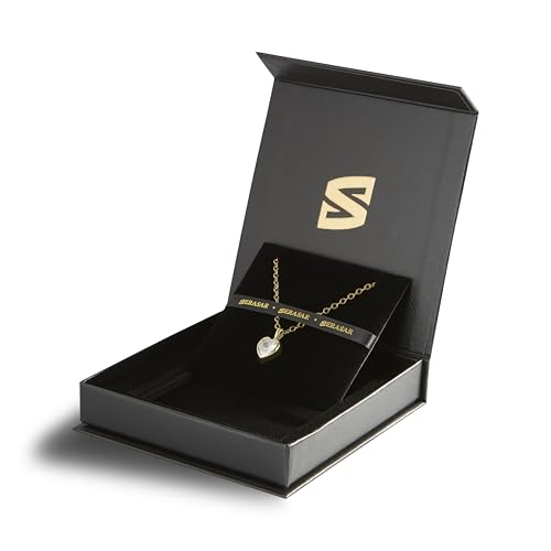 SERASAR Gold Heart Pendant Necklace Women Jewelry Cubic Zirconia Gift Ideas - color: Gold, style: Love