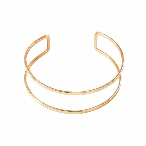 Arm Cuff for Women Layered Armlet Open Adjustable Arm Cuff Gold Silver Upper Arm Cuff Bracelet Minimalist Armband Trendy Jewelry - color: Arm Cuff01
