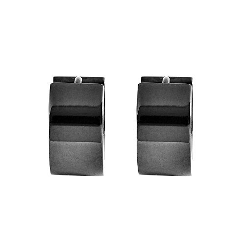 Small Hoop Huggie Earrings For Mens Womens - color: Black
