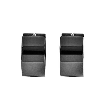 Small Hoop Huggie Earrings For Mens Womens - color: Black