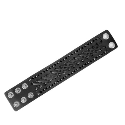 JAOYU Punk Leather Cuff Bracelet Goth Leather Wristband Rock Bracelet Biker Bracelet for Men Leather Armband Black Handmade Jewelry - color: Alloy Leather Bracelet