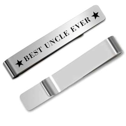 Bicfuiot Father's Day Christmas Birthday Valentines Graduation Gifts for Boyfriend Dad Uncle Grandpa Husband Son,Tie Clips - style: Uncle