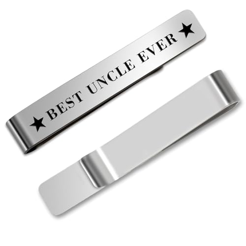 Bicfuiot Father's Day Christmas Birthday Valentines Graduation Gifts for Boyfriend Dad Uncle Grandpa Husband Son,Tie Clips - style: Uncle