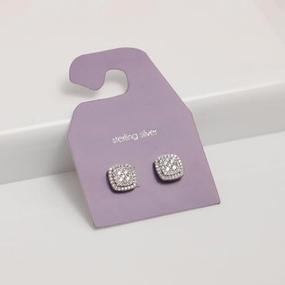 LeCalla 925 Sterling Silver Cubic Zirconia Stud Earrings for Women | Classic CZ Silver Earrings Jewelry | Birthday Anniversary Valentine’s Day Gift for Her, Wife, Mom - color: Cushion Shaped Cubic Zirconia