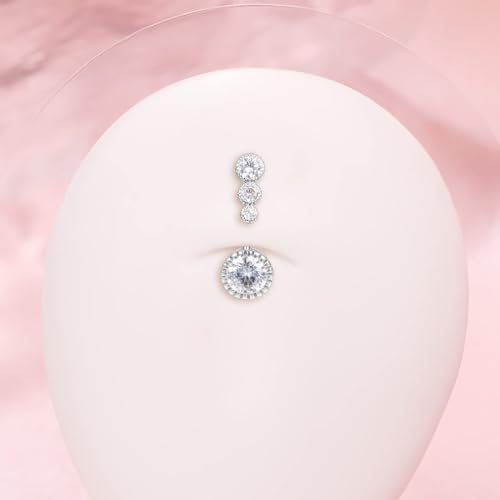 VCMART Belly Button Ring Short Bar Belly Ring Short Belly Button Rings Surgical Steel 6mm Belly Rings for Women Small Belly Button Piercing Navel Rings Piercing Jewelry - color: A2 -silver