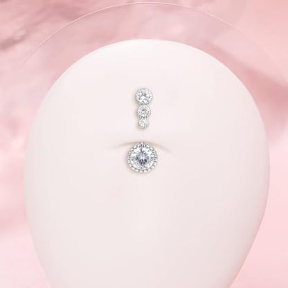 VCMART Belly Button Ring Short Bar Belly Ring Short Belly Button Rings Surgical Steel 6mm Belly Rings for Women Small Belly Button Piercing Navel Rings Piercing Jewelry - color: A2 -silver