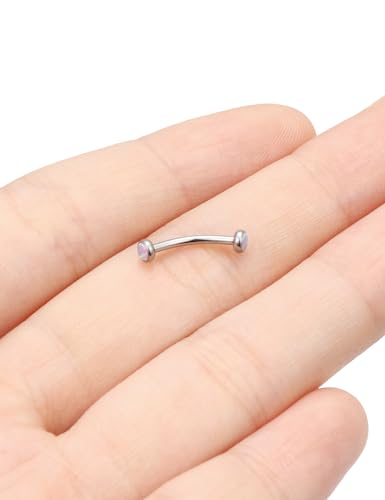 Jenxnjsjo F136 Titanium 16g 6/8/10mm Opal Eyebrow/Rook/Snug/Vertical-Labret/VCH/Snake-Eyes/Anti-Tragus/Christina/Daith/Belly-Button/Bridge/Hood/Surface Curved Barbell Piercing Jewelry for Women Men - color: Pink Opal, size: 10 mm