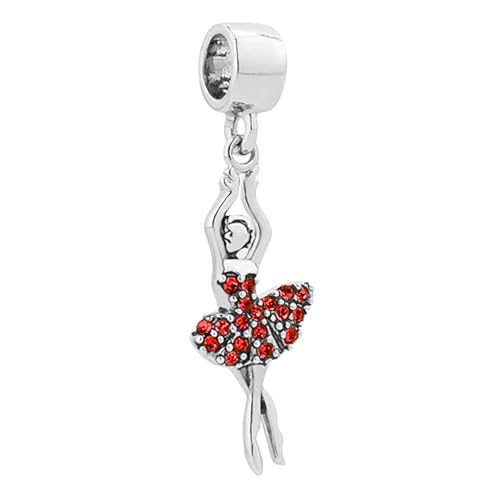 Birthstones Ballet Dancer Dangle Charm fits Pandora Charms Bracelets Gift for Daughter Granddaughter Women Sister Birthday - style: Jul Birthstones
