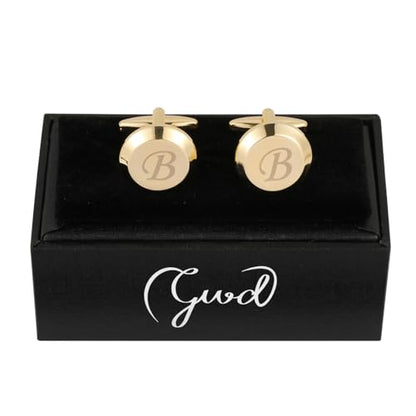 GWD Cufflinks for Men Stainless Steel Initial Cuff Links Alphabet Letter A-Z Groom Father Gift - style: J