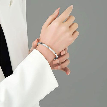 MYNENEY Womens Bracelets Stainless Steel Pave Cubic Zironia Stackable - color: 4mm-Silver, size: 6 Inch