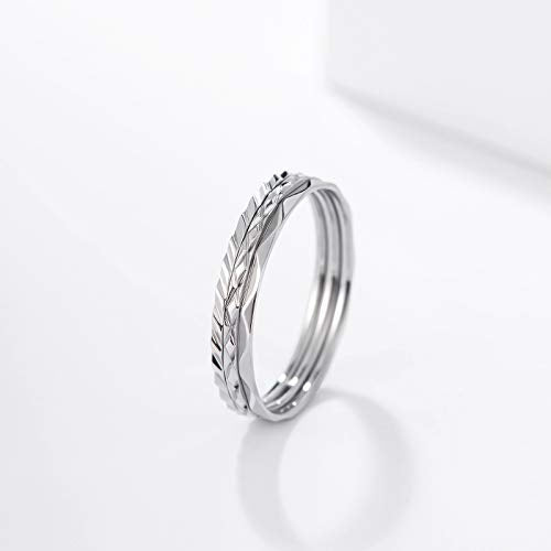 KAZITSAN 1mm 3pc Women Men Stainless Steel Rings fashion Plain Band Knuckle Stacking Midi Rings Silver/Rose Gold Wedding Band Comfort Fit - color: Silver