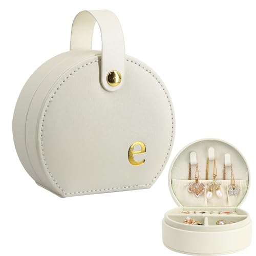 COLLECTIVE HOME Small Travel Jewelry Case for Women, Detachable Handle(e) | Portable Jewelry Box, Organizer for Rings, Earrings,Necklaces, Birthday, Christmas, Mother's Day Personalized Gifts for Women - color: e