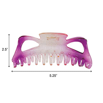 Women's Jumbo Jaw Clip Extra Large Marbelized Hair Claw (Glittter Purple) - color: Glittter Purple