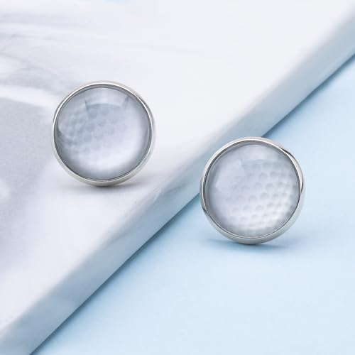 Gold Stud Earring Gifts For Teens Women Hypoallergenic Golf Baseball Football Basketball Soccer Volleyball Sport Earrings For Women - color: golf earring