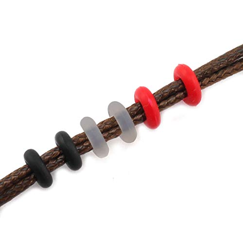100-Pack 6mmx2mm Rubber Stopper O Rings Red DIY Jewelry Making End Clasp Spacer Beads Gasket Bracelet Necklace Handmade Crafts Findings Accessories - color: RED