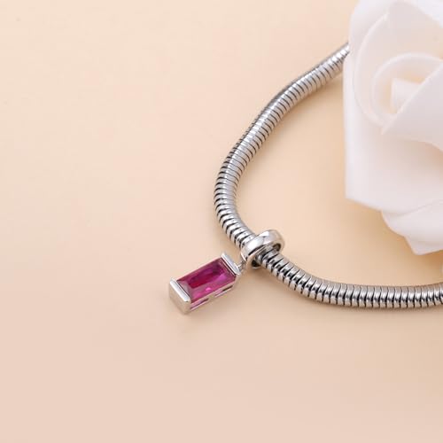 Helonley Birthstone Charms for Charms Bracelet: Birth Stone Charms | 925 Sterling Silver Birth Stone Bead Charms for Bracelets and Necklaces, Christmas Birthday Gifts for Mom and Wife - color: Jul.
