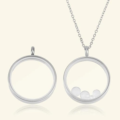 Beebeecraft 1 Box 2Pcs Floating Locket Charms with Glass Round Clear Photo Frame for Memory Picture Pendant Necklace Making - color: Stainless Steel Color