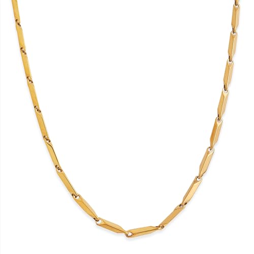 Jean Beau Gold Choker Necklace for Women, Simple 18K Gold Plated Adjustable Link Chain Prom Jewelry Gifts - color: Chunky melon Seeds
