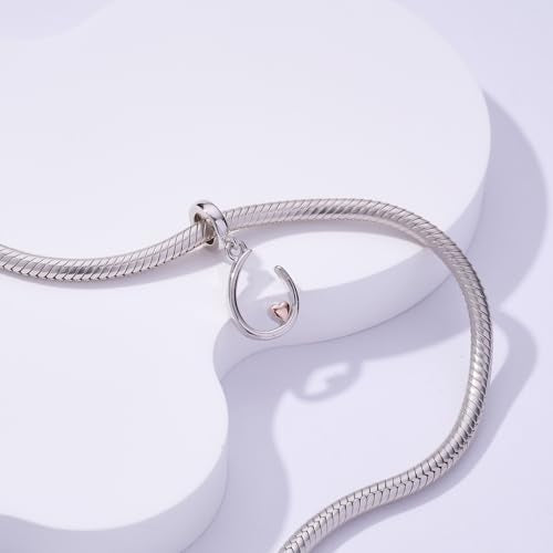Letter Charms for Pandora Bracelets 925 Sterling Silver Alphabet Initial Charms Bead Jewelry Gift for Women - style: Initial U