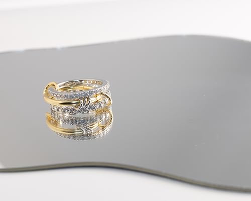 Elegant Stackable Rings for Women 18k Gold Plated Non-Tarnish, Dainty Cubic Zirconia CZ Knuckle Rings Set, Minimalist Jewelry Gift for Wedding Anniversary Everyday Wear