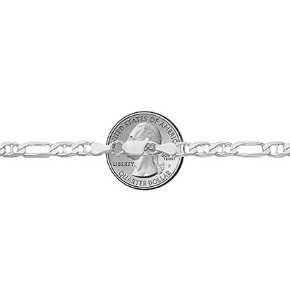 Savlano 925 Sterling Silver Italian Solid Figarucci Figaro Mariner Flat Link Chain Necklace For Men & Women - Made in Italy Comes Gift Box - size: 18 Inch, style: 5.5MM