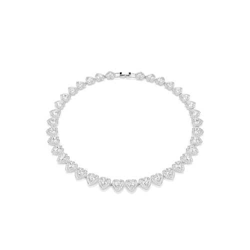 Swarovski Ariana Grande Collection, Clear Crystal & Pearls, Rhodium Finish, Necklaces, Earrings and Bracelets - color: All Around Heart Necklace