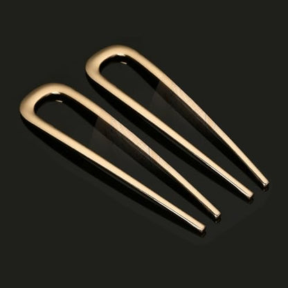 2 Pcs Metal French Hair Pins, French Twist Hair Pin for Buns, U Shaped French Pins for Women Girls, Hair Sticks, Hair Fork