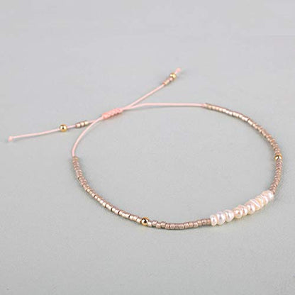 KELITCH Womens Pearl Bracelets Friendship Bracelet Handmade Miyuki Beads Charm Bracelet Holiday Gift - color: B9