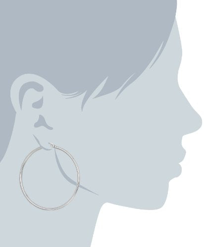Amazon Essentials Stainless Steel Rounded Tube Hoop Earrings (50mm), (previously Amazon Collection) - color: Stainless Steel, size: 51 mm