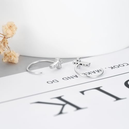 925 Sterling Silver Moissanite Huggie Half Hoop Earrings for Women - style: style 8
