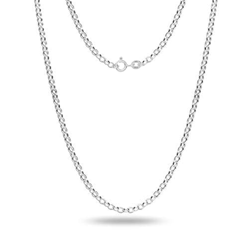 LeCalla 925 Sterling Silver Italian Jewelry Trendy Gift 1.5 MM, 2 MM, 3 MM Rolo Link Chain Necklace for Teen Women and Men with Spring Ring Clasp (16, 18, 20, 24 Inches) - size: Length 20 Inches, style: 2 MM