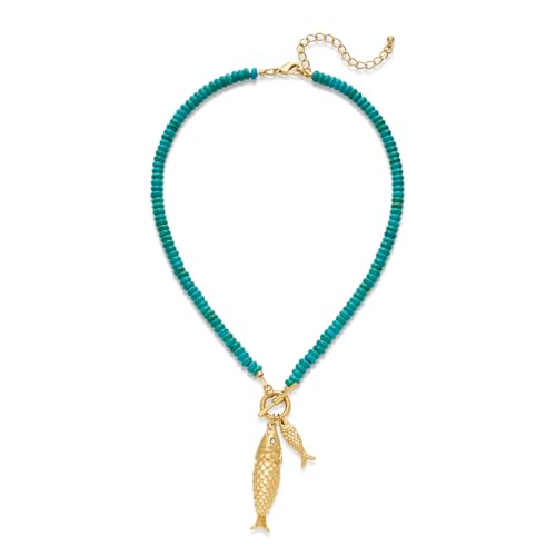 Shell Necklaces for Women Trend Boho Scarf Necklaces Ocean Mermaid Conch Seashell Necklace Summer Gold Fish Necklace Fashion Beach Jewelry - color: Fish necklace