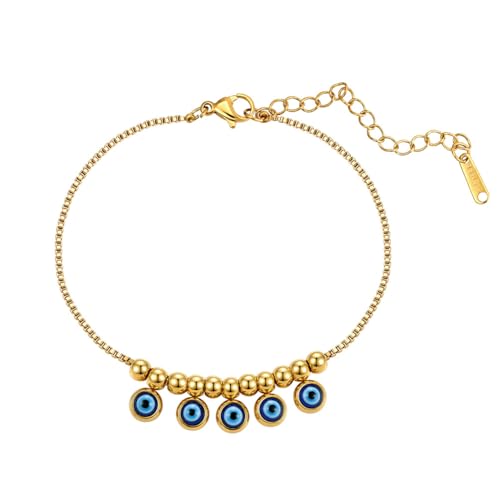 Evil Eye Anklet Bracelet 14K Gold Plated Evil Eye Ankle Bracelet Beach Foot Chain Jewelry Gifts for Women