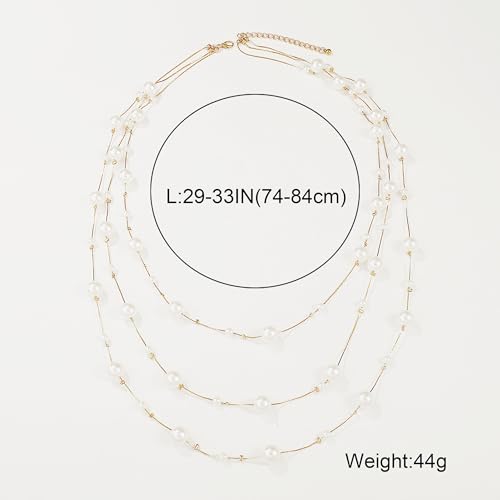 HUASAI Boho Necklaces for Women Dainty Layered Choker Necklace Bohemian Turquoise Necklace Statement Jewelry Western Cowgirl Country Concert Outfits Accessories - color: Z2-Pearl