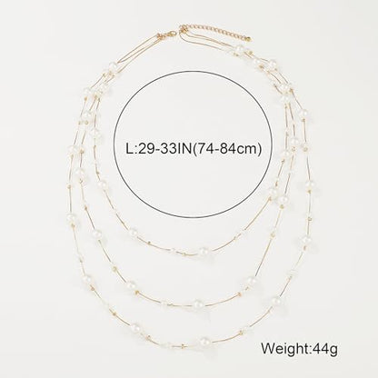 HUASAI Boho Necklaces for Women Dainty Layered Choker Necklace Bohemian Turquoise Necklace Statement Jewelry Western Cowgirl Country Concert Outfits Accessories - color: Z2-Pearl