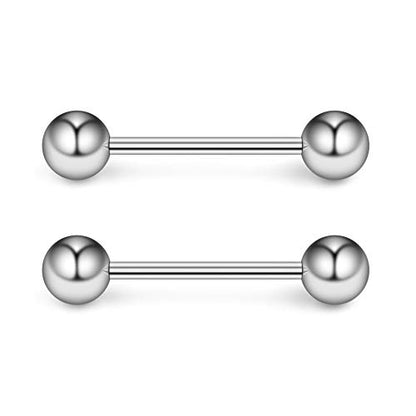 Ruifan Grade 23 Titanium Internally Threaded Nipple Piercing Jewelry Barbell Ring PA Tongue Rings Nipple Straight Body Piercing Jewelry for Women Men 16G 14G 12G 8G 6G 4G 2G - size: 16GA - 1/2" (12mm)