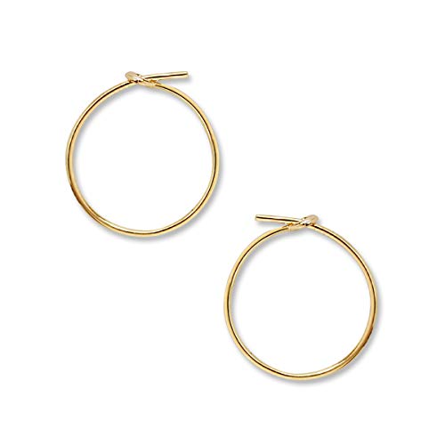 Thin Hoop Earrings for Women - Lightweight Wire Threader Loop Drop Dangles | Plated in 18K Gold or 925 Sterling Silver, Hypoallergenic and Safe for Sensitive Ears - color: 18K Gold Plated - 0.5" inch
