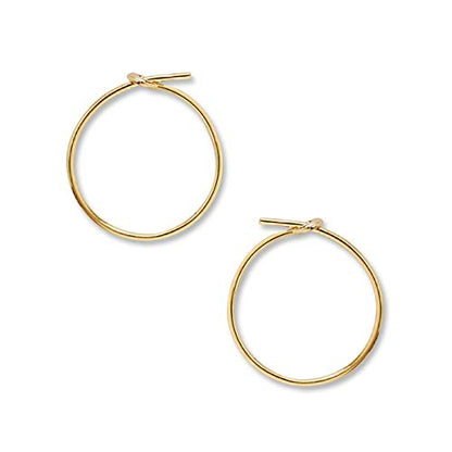 Thin Hoop Earrings for Women - Lightweight Wire Threader Loop Drop Dangles | Plated in 18K Gold or 925 Sterling Silver, Hypoallergenic and Safe for Sensitive Ears - color: 18K Gold Plated - 0.5" inch
