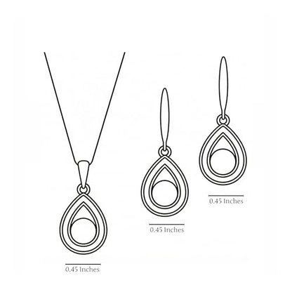 Mariell Pearl Necklace and Drop Earrings Wedding Jewelry Set for Brides, Bridesmaids, Birthday Gift - color: Silver